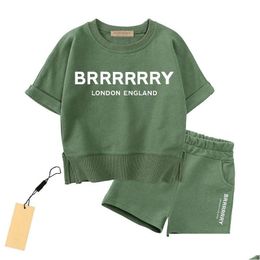 Clothing Sets 7 Styles Luxury Logo Kids Clothes Suits Girl Boy Summer Infantis Baby Designer Chlidren Sport Drop Delivery Maternity Otrxz