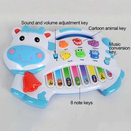 Keyboards Piano Baby Music Sound Toys Baby piano music toy cartoon cow animal farm keyboard baby music notes learning and development WX5.2151535