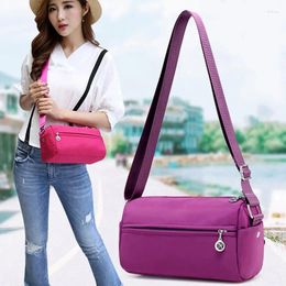 Shoulder Bags Handbags Women Lightweight Nylon Purse Solid Zipper Waterproof Crossbody Bag Travel