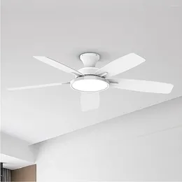 52" Remote Control Ceiling Fan With Three Colour Temperature And Dimmable Light Quiet Reversible Bedroom Living Room Easy