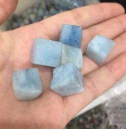 6pcs Natural Cube Blue Aquamarine Tumbled Stone Cube Original Ore Specimen of Rock Crystal Natural stones and minerals for home de8451536