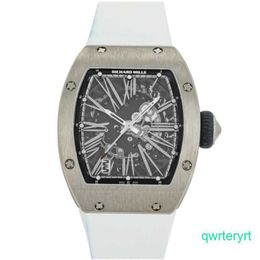 Male RM Wrist Watch RM023 Automatic 40mm White Gold Mens Strap Chronograph Watch Automatic Mechanical Tourbillon Movement Timepiece