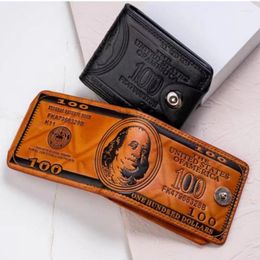 Wallets PU Leather Dollar Graphic For Men Women Small Money Aesthetic Bags Hasp Coin Purse Card Holders Mans Folding Y2k