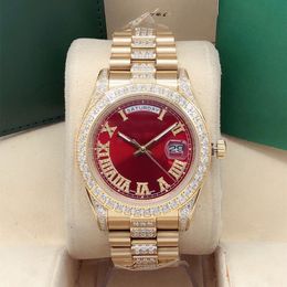 The classic fashion fully automatic mechanical watch size 41mm diamond set solid Roman word more personality sapphire mirror can be cus 256Q