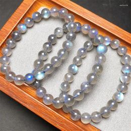 Link Bracelets 8.5MM Natural Labradorite Bracelet Fashion Crystal Quartz Gemstone Jewellery Reiki Healing Gift For Women 1pcs