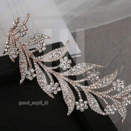 Luxury Alloy Leaf Bridal Designer Hair Accessories Headpieces Crystal Crown Rhinestone Designer Headband Wedding Tiara Fashion Headwear 608
