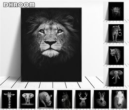 Canvas Painting Animal Wall Art Lion Elephant Deer Zebra Posters and Prints Wall Pictures for Living Room Decoration Home Decor2048458206