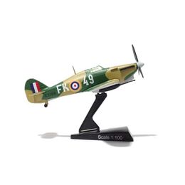 Aircraft Modle 1/100 scale WWII UK Hurricane MKII Aeroplane Fighter model toy adult children toys for display show collections Y240522