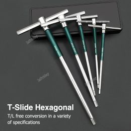 2.5/3/4/5/6/8/10mm Torx Screwdriver T Type Allen Hex Wrench Chrome Spanner T-shaped Hand Tool Extended T-Socket Wrench