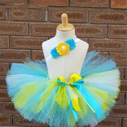 Skirts Baby Girls Tutu Skirts Kids Ballet Dance Pettiskirts Tutus with Ribbon Bow and Flower Headband Children Party Costume Skirts Y240522