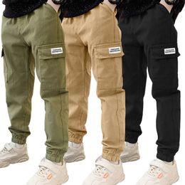 Cargo primaverile autunno pantaloni da ragazzi spessi bambini casual pantaloni sportivi abiti per bambini adolescenti per 4-11 anni L2405