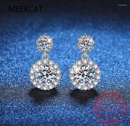 Stud Earrings 1ct 6.5mm Moissanite For Women S925 Sterling Silver With 18k Gold Plated Diamond Ear Studs Wedding Party Jewellery