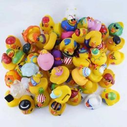 Bath Toys 5-100 pieces of rubber duck toys for children and toddlers duck baby bath toys summer beach shower games childrens toys birthday gifts d240522