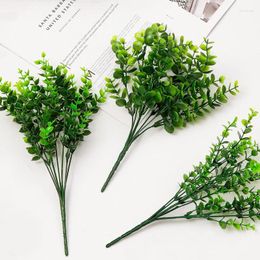 Decorative Flowers Plastic Eucalyptus Artificial Plants Green Grass Leaves For Wedding Home Decoration