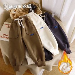 Children Sweatpants for Boys and Girls Winter Thick Casual Boy Student Loose Sports Pants Baby Pockets Kids Trousers 2-13Y L2405