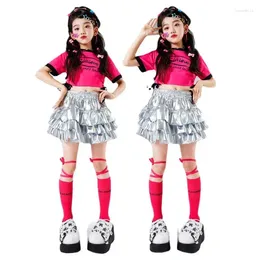 Clothing Sets Kid Girl Jazz Dance Costume Children Street Hip Hop Kpop For Girls Pink Outfit Streetwear Clothes