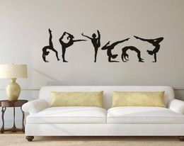 Gymnastics Girls Wall Sticker Sport Wall Decal Gymnastics Silhouette Wall Poster Home Deocoration Girls Room Mural1854430