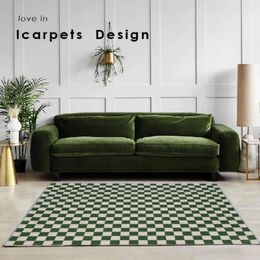 Carpets VIKAMA Vintage Checkerboard Rug Large Area Living Room Sofa Coffee Table Mat Covered With Kitchen Bedroom Size