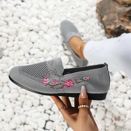 Casual Shoes Women Sneakers Mesh Breathable Floral Comfort Mother Soft Solid Color Fashion Female Footwear Lightweight Zapatos De Mujer