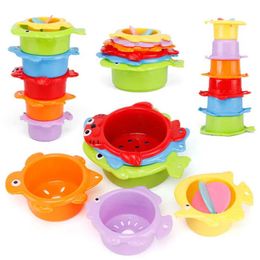 Bath Toys 6 baby bathroom toys stacking cups childrens toys ocean stacking towers bathtubs water games beach toys educational toys childrens gifts d240522