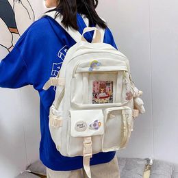 School Bags High Backpack Children Backpacks For Students Kawaii Patchwork Large Capacity Student Female Handbag