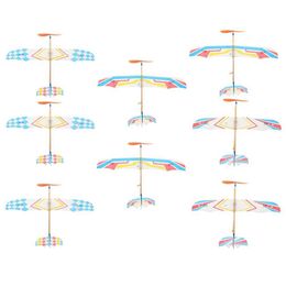 Aircraft Modle 8 pieces of rubber belt Aeroplane toys outdoor flying glider models wooden paper childrens power S2452204
