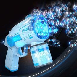 Gun Toys Space Electric Automatic Light Bubble Machine Bubble Gun Summer Beach Bathing Outdoor Games Children Fantasy Toy Childrens Gift T240521