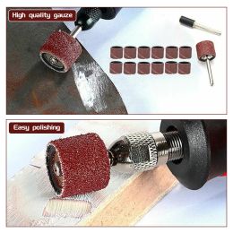 33-156pcs Dremel Sanding Drums Kit Sand Band 1/2 1/4 3/8Inch Sand Mandrels Drum Grit Woodworking Nail Drill Rotary Abrasive Tool
