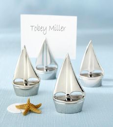 12pcslotNautical Wedding Favours Sailboat Place Card Holders with organza bag packing Wedding Favors1119490