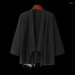 Men's Casual Shirts Shirt Hanfu Loose Fitting Clothing Chinese Style Summer Cotton And Linen Tang Jacket Long Sleeved