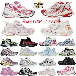 Runner 7.0 Women Men casual shoes Runner Transmit sense retro Trainers black white pink blue BURGUNDY Deconstruction sneakers jogging hiking 7 Sneakers