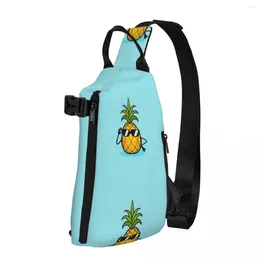 Backpack Ananas Pineapple Sunglasses Shoulder Bags Fruit Kawaii Chest Bag Men Cycling Motorcycle Sling School Custom Crossbody