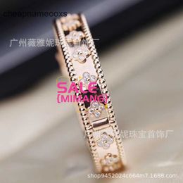 Original 1to1 Van C-A Wide and Kaleidoscope Narrow Edition Full Diamond Bracelet V Gold Plated 18K Rose Clover Set Couple BuckleO5SLHXVH 9DB9