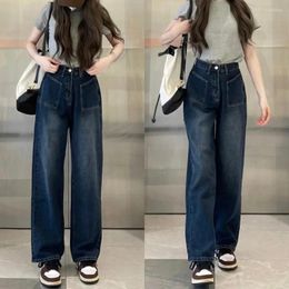 Women's Jeans Retro For Women Straight High Waist Spring And Autumn Large Size Loose Slimming Pear-Shaped Figure Wide-Leg Pants