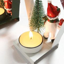 Candle Holders D08D Metal Christmas Snowman/Santa/Elk Tea Light Decorations Classic Candles Iron Stand Wax