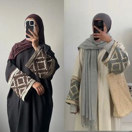 Ethnic Clothing Women Ramadan Dubai Open Front Cardigan Muslim Islamic Dress Kimono Sleeve Abaya Kaftan Female Vestidos Outwear