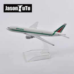 Aircraft Modle JASON TUTU 16cm Alitalia Boeing 777 Plane Model Aircraft Diecast Metal 1/400 Scale Aeroplane Model Gift Collection Y240522