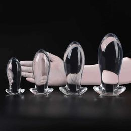 Other Health Beauty Items 4-size transparent anal plug masturbation device flirting product anal plug tail prostate massage Q240521