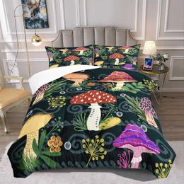 Bedding sets Cute mushroom bedding dual size childrens comfort cover teenage down duvet cover room decoration duvet cover with outer shellQ240521