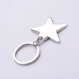 Keychains 1 Piece Star Keychain Keyring Zinc Alloy Shaped Metal Keyrings Five Pointed Key Chain