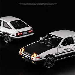 Diecast Model Cars 1 36 Movie Car INITIAL D AE86 Alloy Sports Car Model Diecasts Metal Racing Car Vehicles Model Sound and Light Childrens Toy Gift