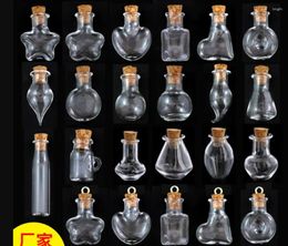 Vases 10Pcs Mini Glass Bottles With Cork Stoppers Transparent Wishing Gifts Healing Lucky Drifting Empty Tiny Jars Decoration