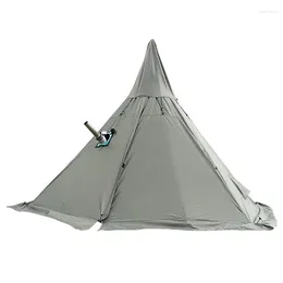Tents And Shelters Pyramid Teepee Tent With A Chimney Hole A6 M Size Tower Smoke Window Park Survival Single Layer Tourist Outdoor