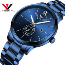 Wristwatches NIBOSI 2021 Mens Watches Top Original Analogue Watch For Men Waterproof Luxury Casual Stainless Steel Erkek Kol Saat 226d