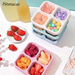 Take Out Containers Snack 4 Compartments Boxes For Adults Kids Wheat Straw Meal Prep Reusable Food Storage Lunch