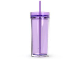 16oz Skinny Acrylic Tumbler with Lid and Straw 480ml Double Wall Clear Plastic Cup BPA 16oz straight water bottle Acrylic tra6775776