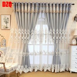 Curtain Curtains For Living Dining Room Bedroom Blackout European Floor Window Embroidered Yarn Double