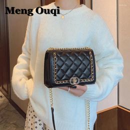 Shoulder Bags Ladies Chain Messengers Bag 2024 Fall Winter Pu Leather Diamond Small Square Fashion Woman Crossbody And Purse