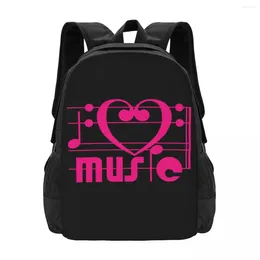 School Bags Bling Music Note Piano Simple Stylish Student Schoolbag Waterproof Large Capacity Casual Backpack Travel Laptop Rucksack