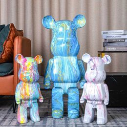 Action Toy Figures 28/35CM Bear Brick Statue Violent Resin Decorative Block Living Room Decoration Accessories Luxury H240522